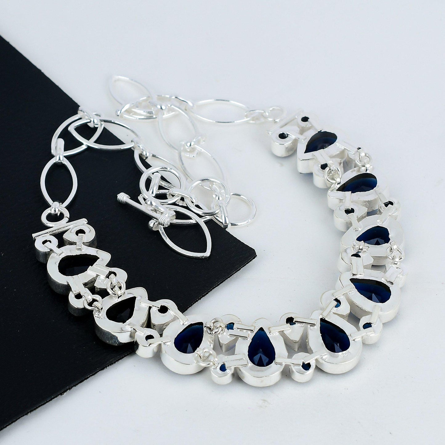 Blue Sapphire Sterling Silver Necklace