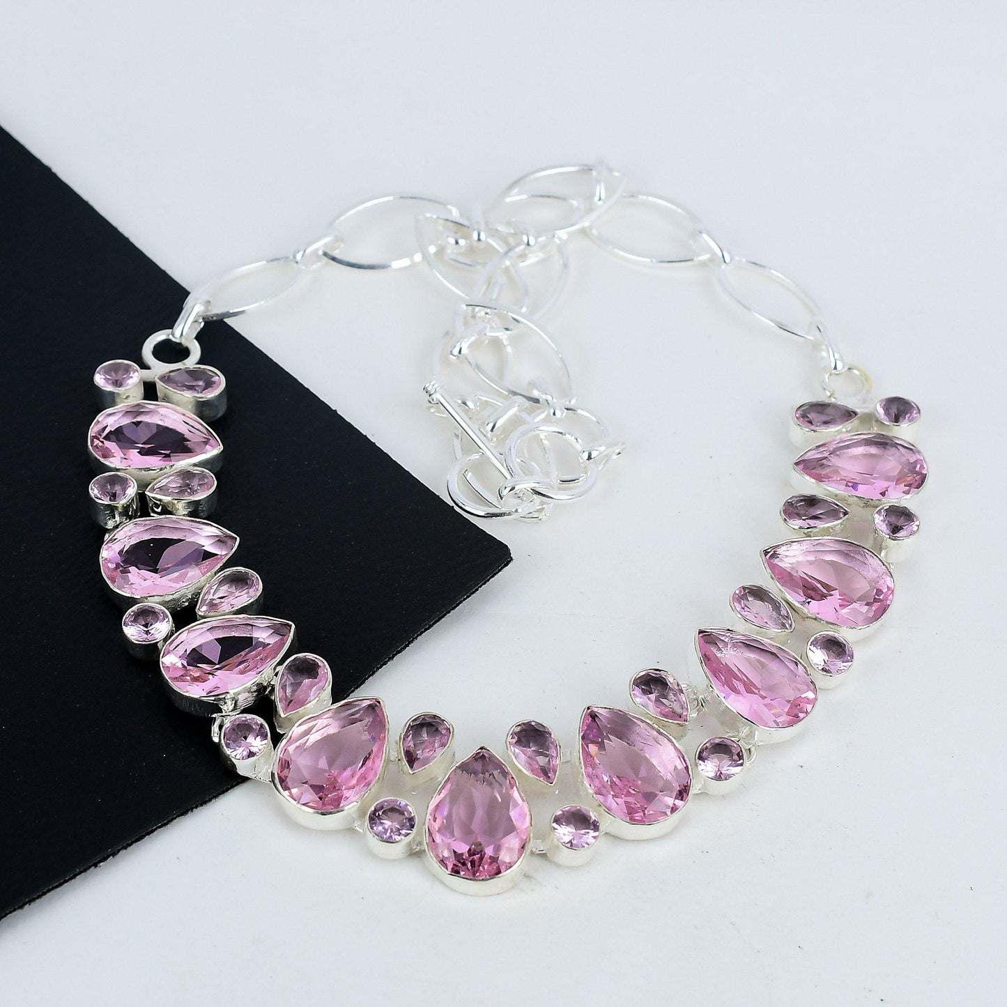 Pink Kunzite Sterling Silver Necklace