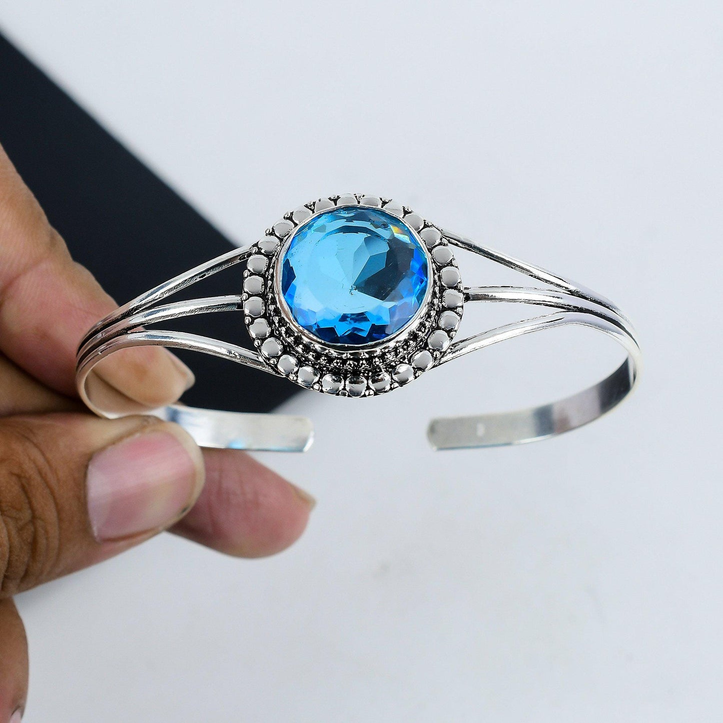 Blue Topaz Gemstone Bangle