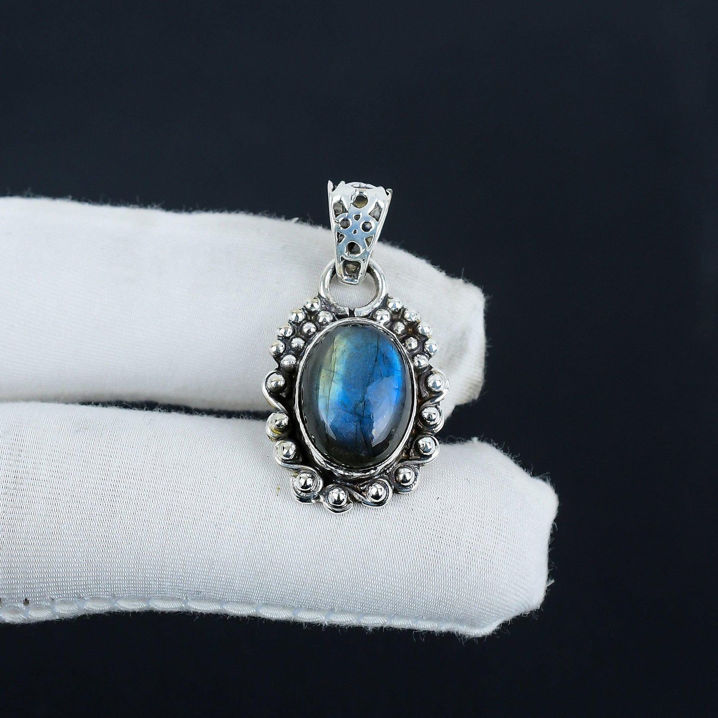 Blue Labradorite Gemstone Pendant