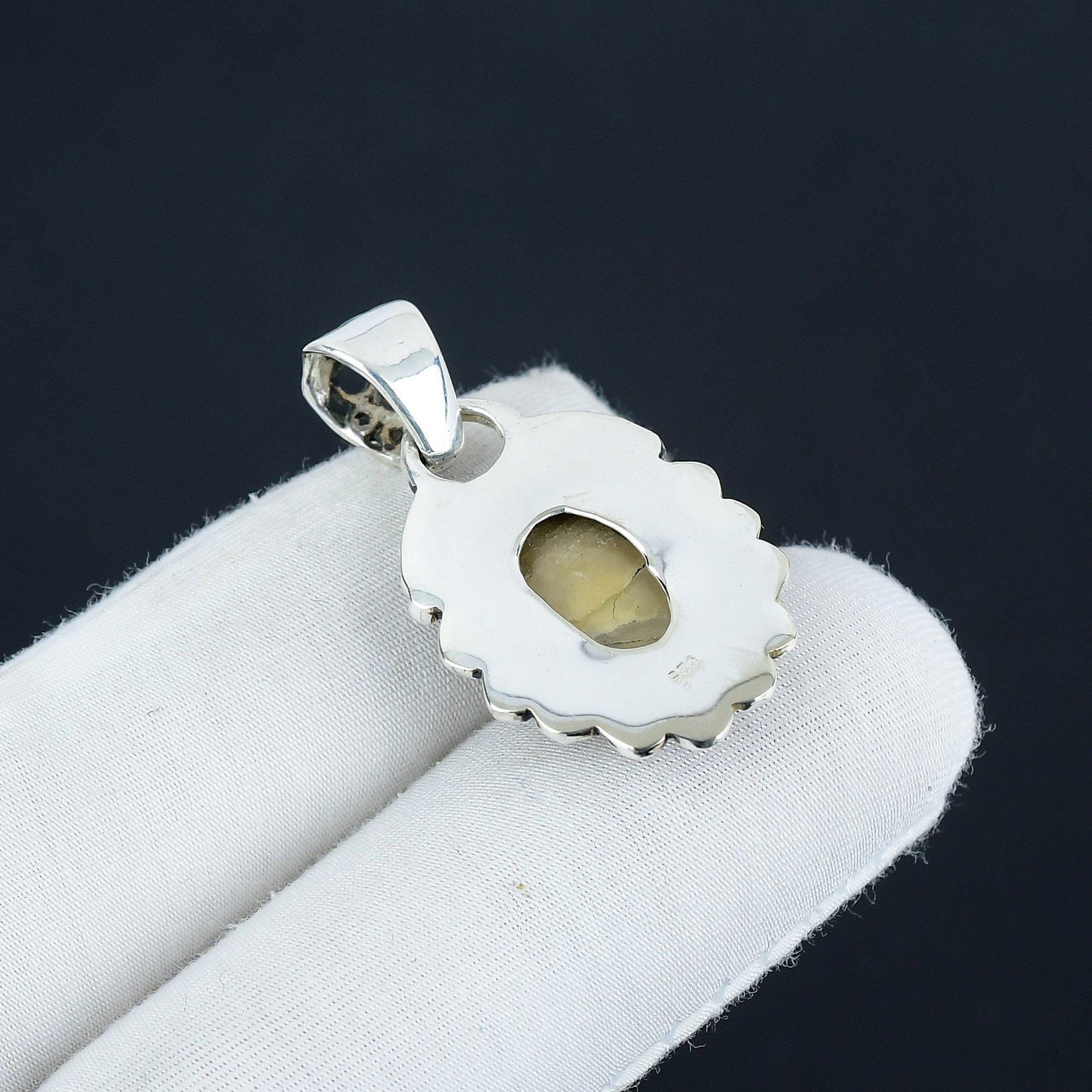 White Mother of Pearl Gemstone Pendant
