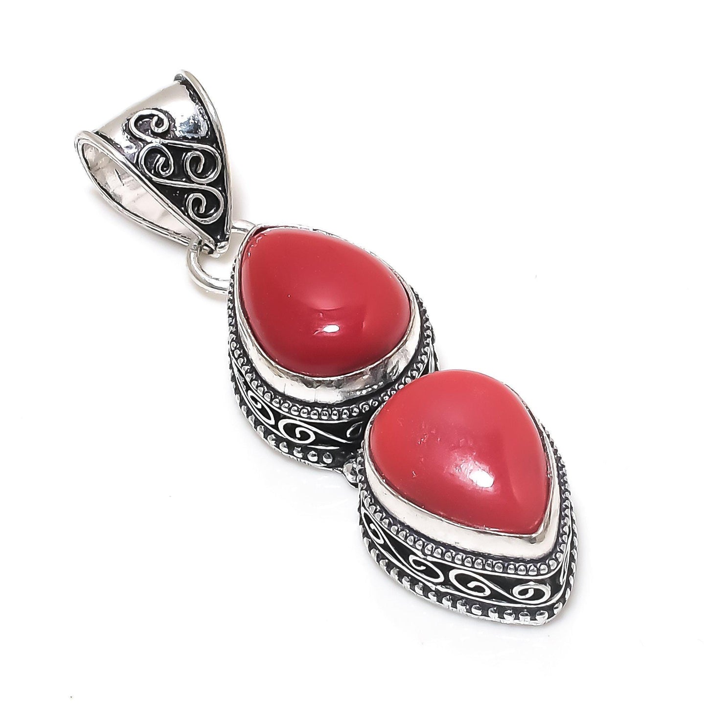 Red Coral Gemstone Pendant