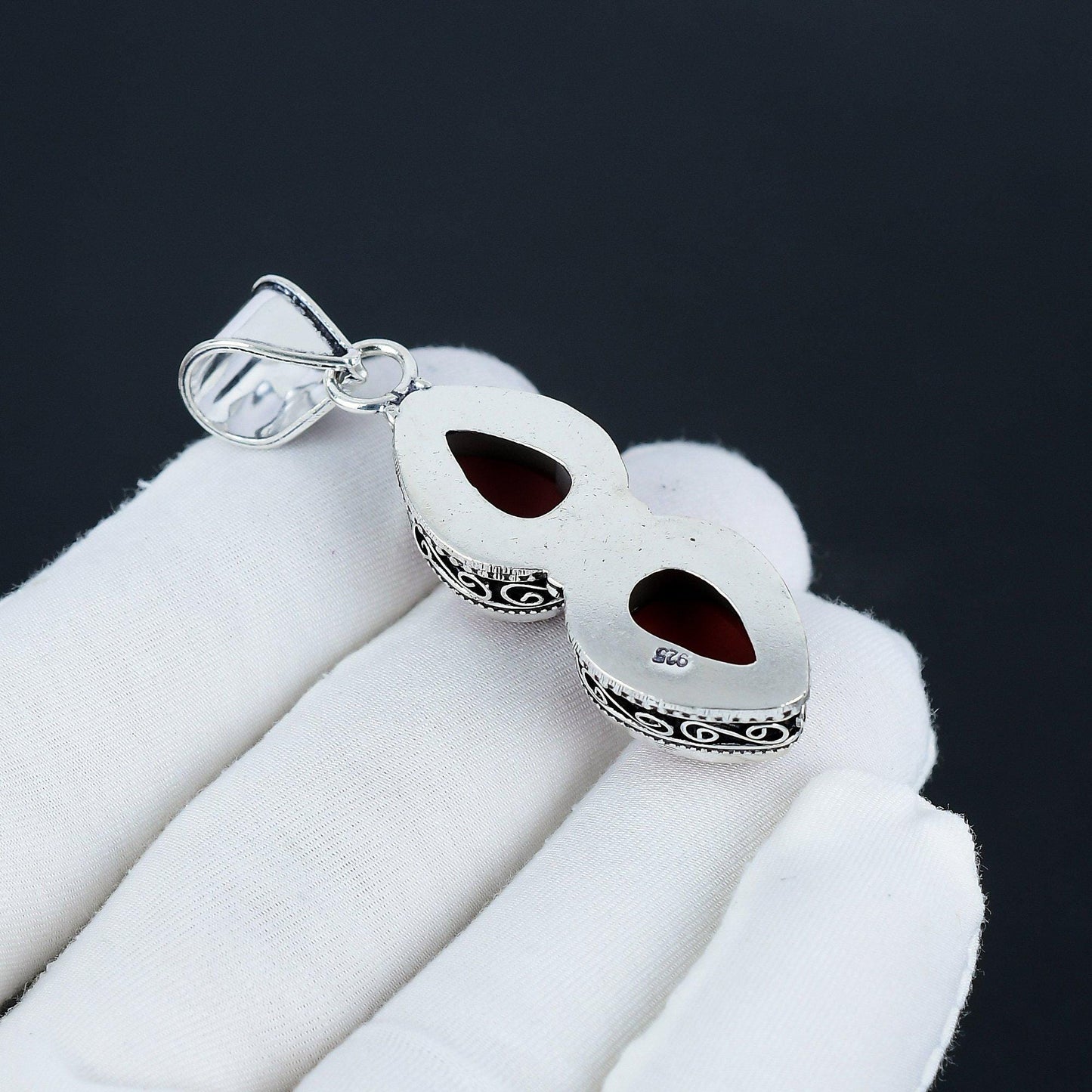 Red Coral Gemstone Pendant