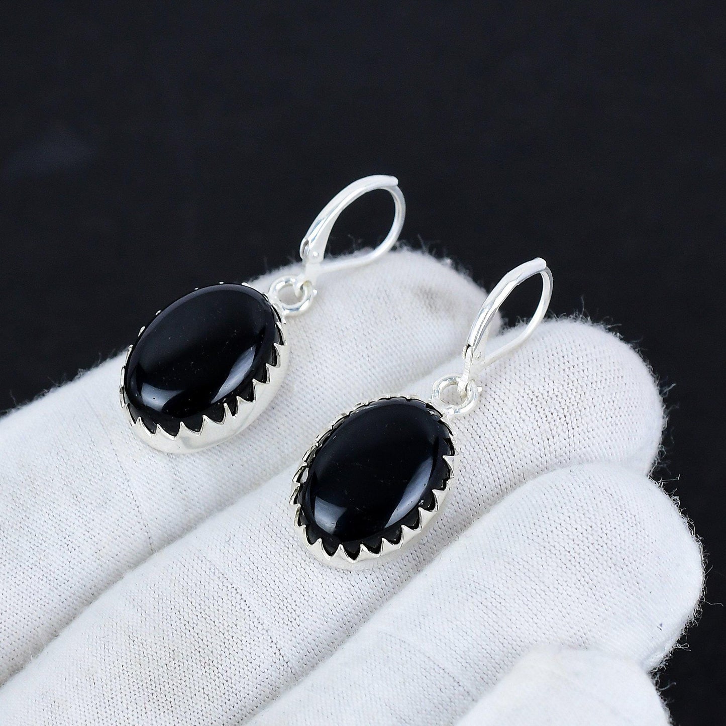 Black Onyx Gemstone Earrings