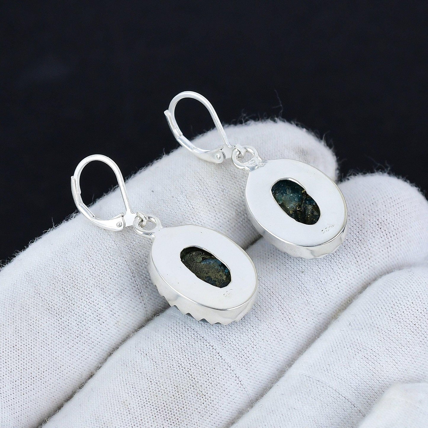 Blue Turquoise Gemstone Earrings