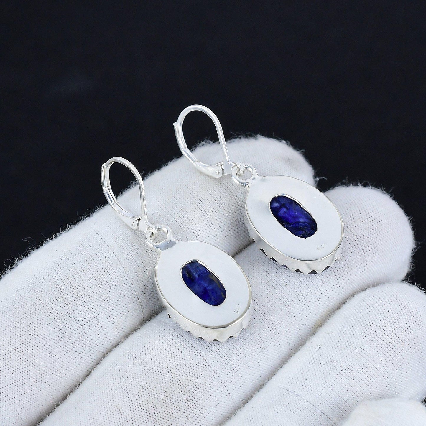 Blue Sapphire Gemstone Earrings