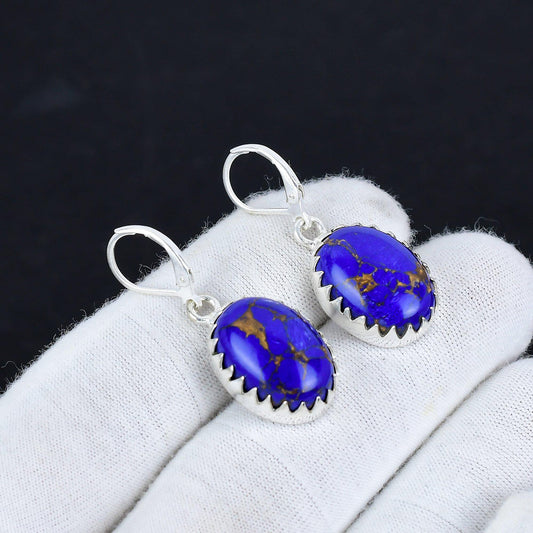 Blue Turquoise Gemstone Earrings