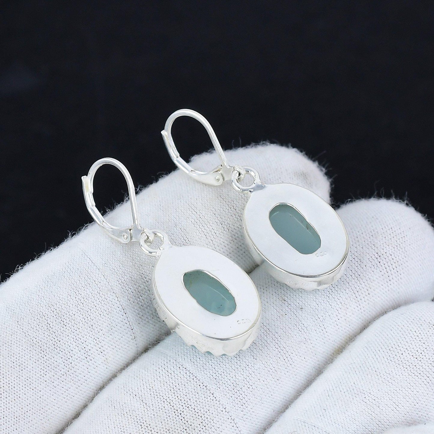 Green Onyx Gemstone Dangle Earrings
