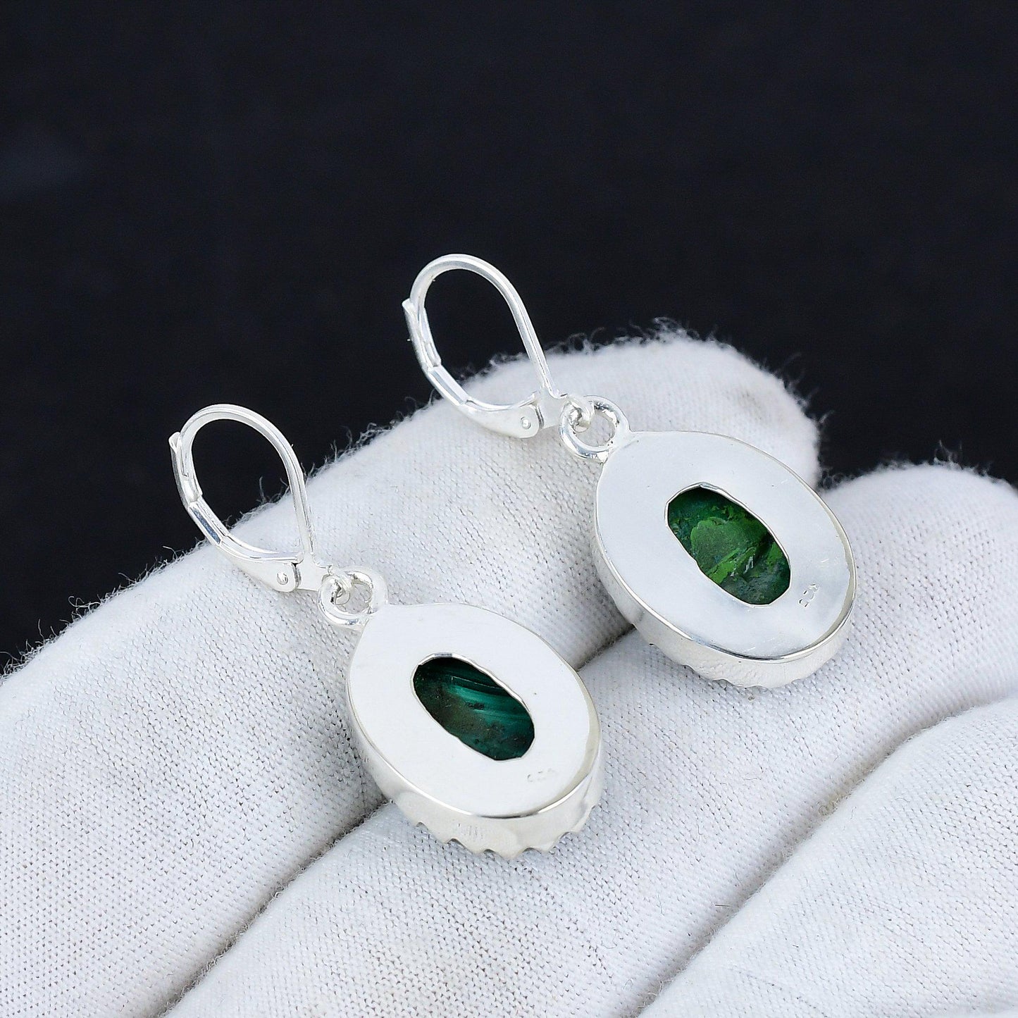 Green Malachite Gemstone Earrings