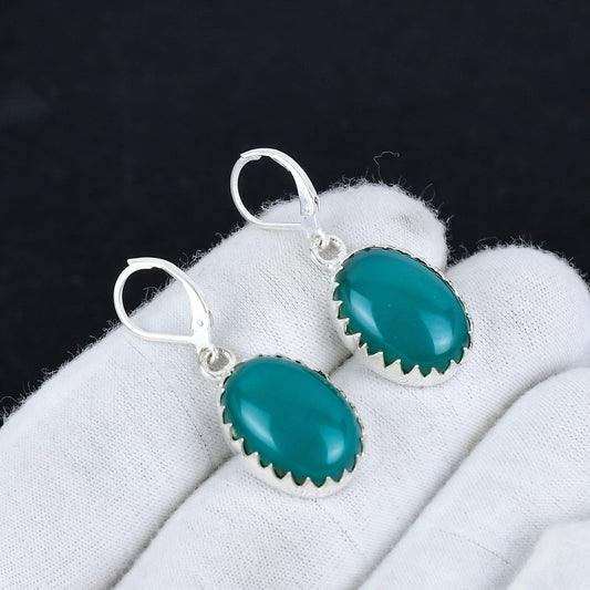 Green Onyx Gemstone Earrings