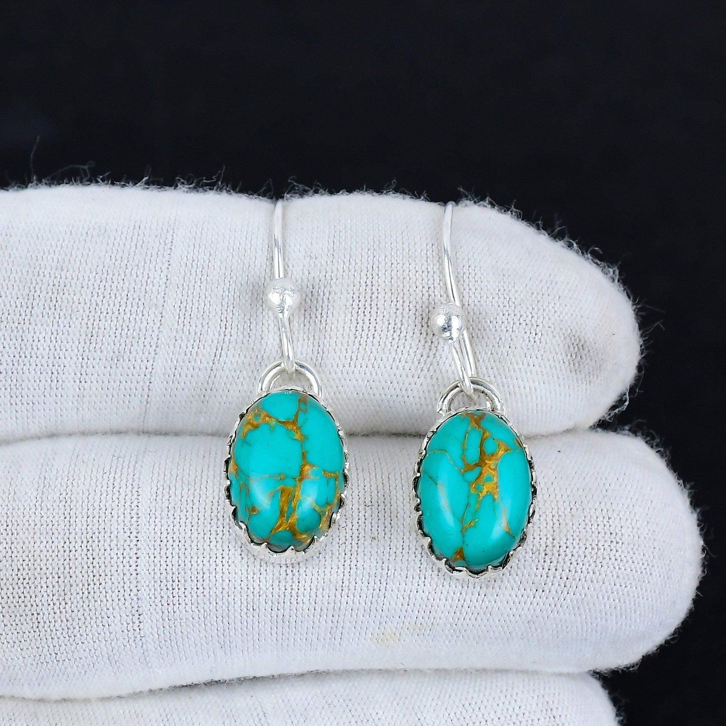 Turquoise Gemstone Dangle Earrings