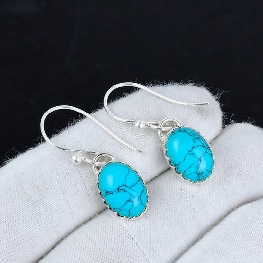 Turquoise Gemstone Dangle Earrings