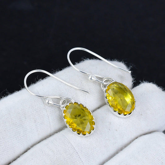 Yellow Citrine Gemstone Earrings