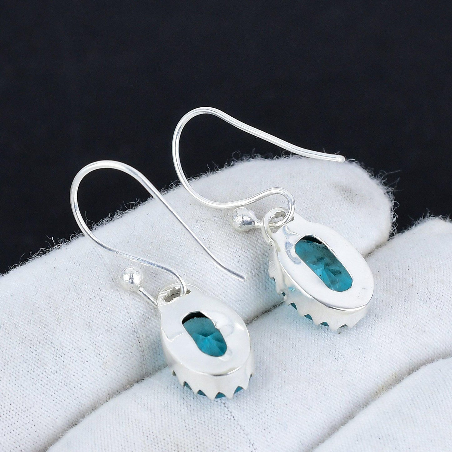 Swiss Blue Topaz Gemstone Earrings