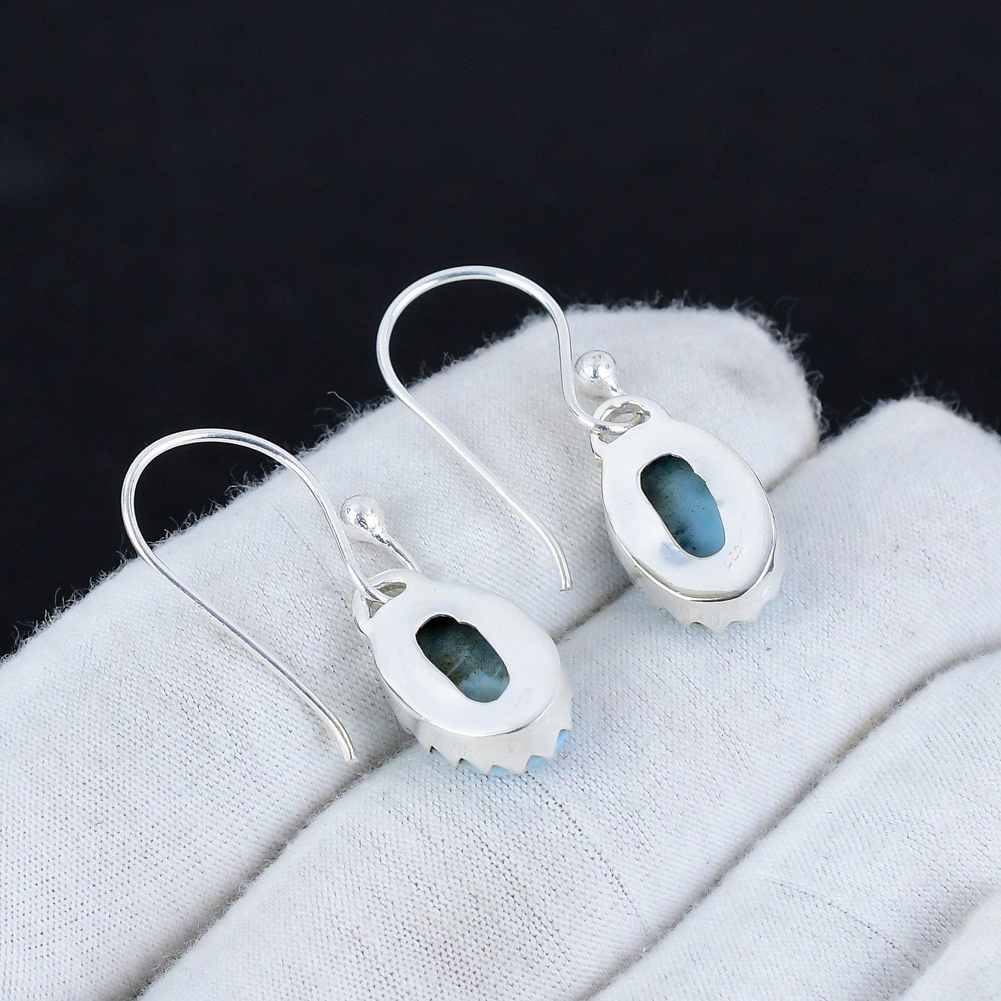 Blue Larimar Gemstone Earrings