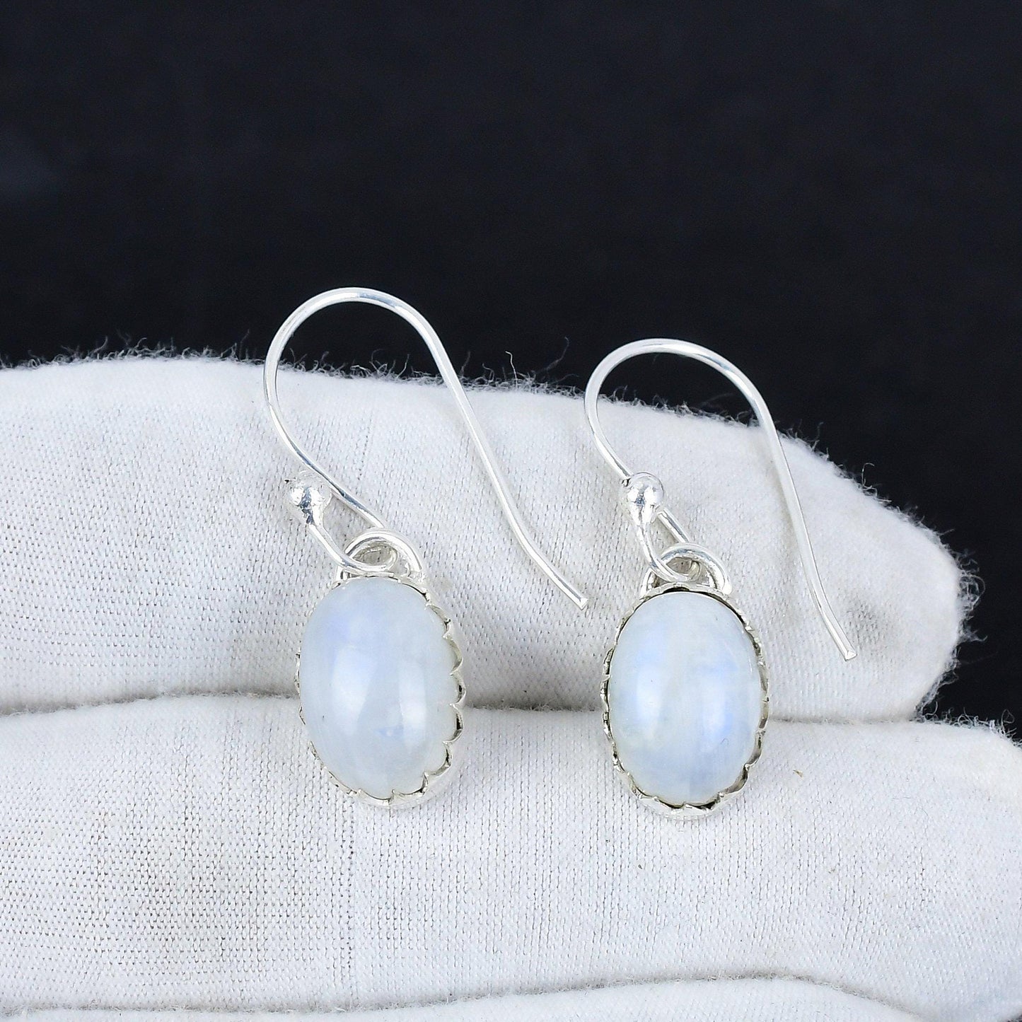 Rainbow Moonstone Gemstone Earrings