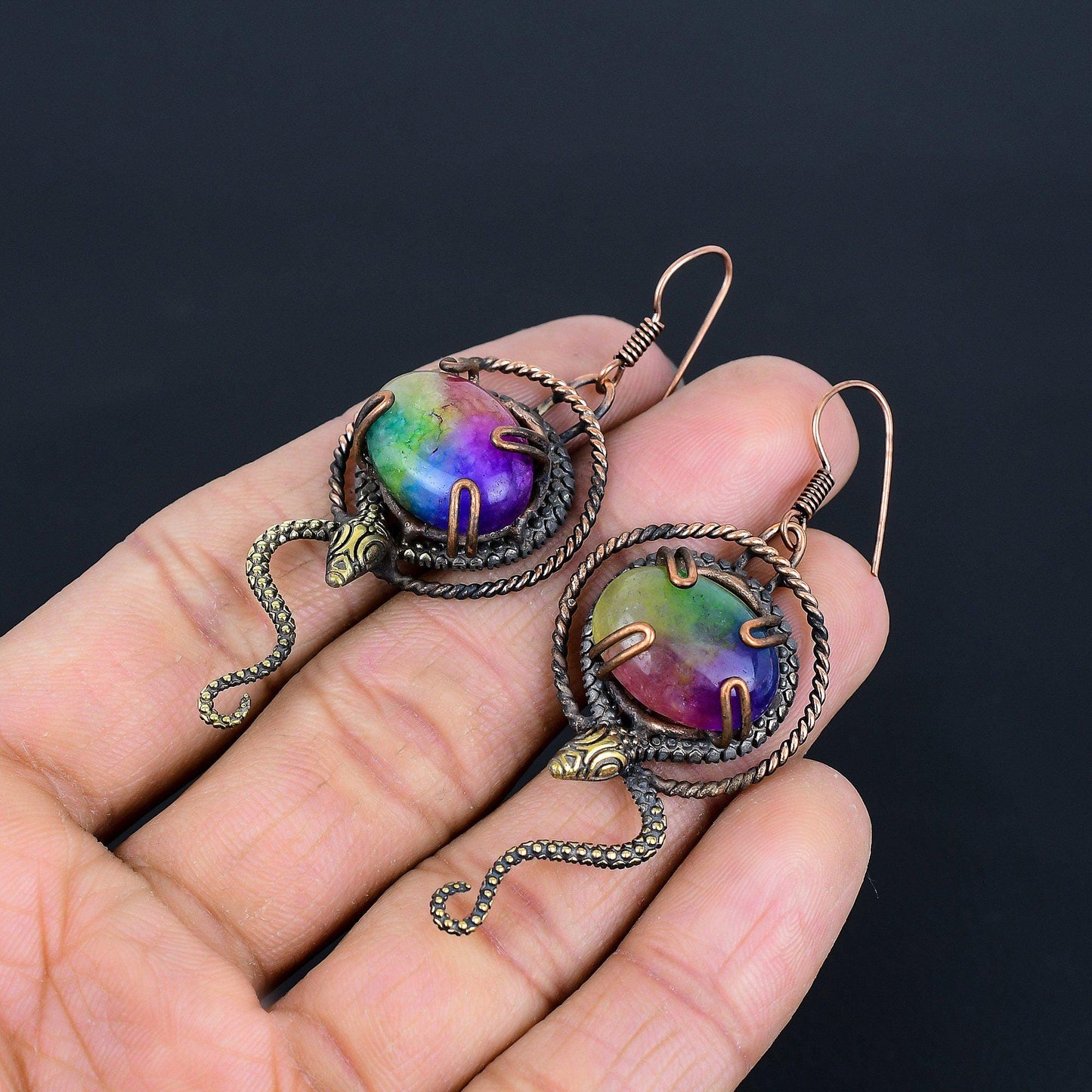 Rainbow Quartz Gemstone Earrings