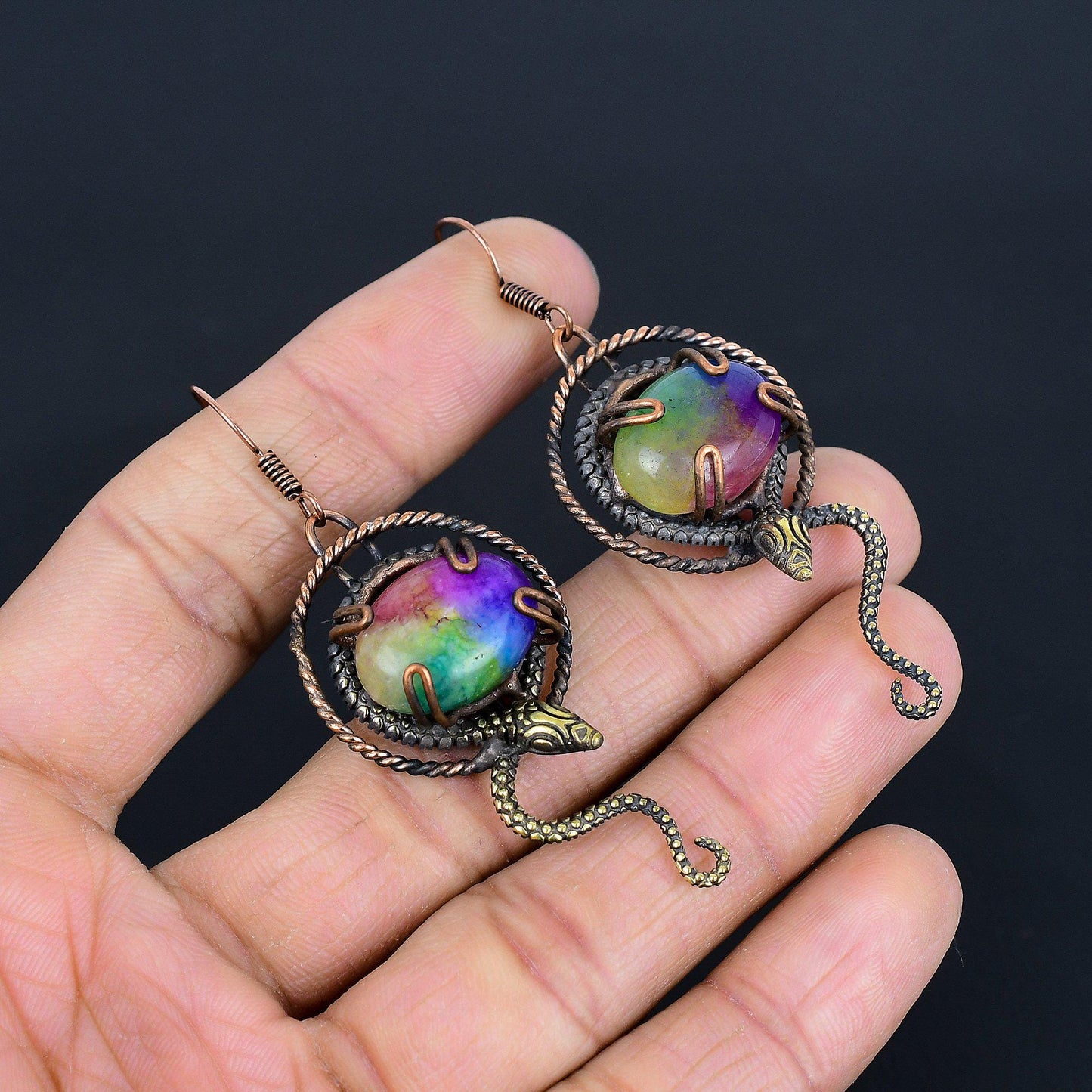 Rainbow Quartz Gemstone Earrings