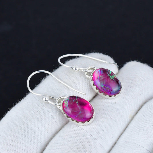 Pink Opal Gemstone Earrings