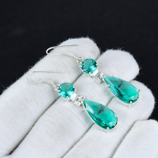 Green Apatite Gemstone Earrings