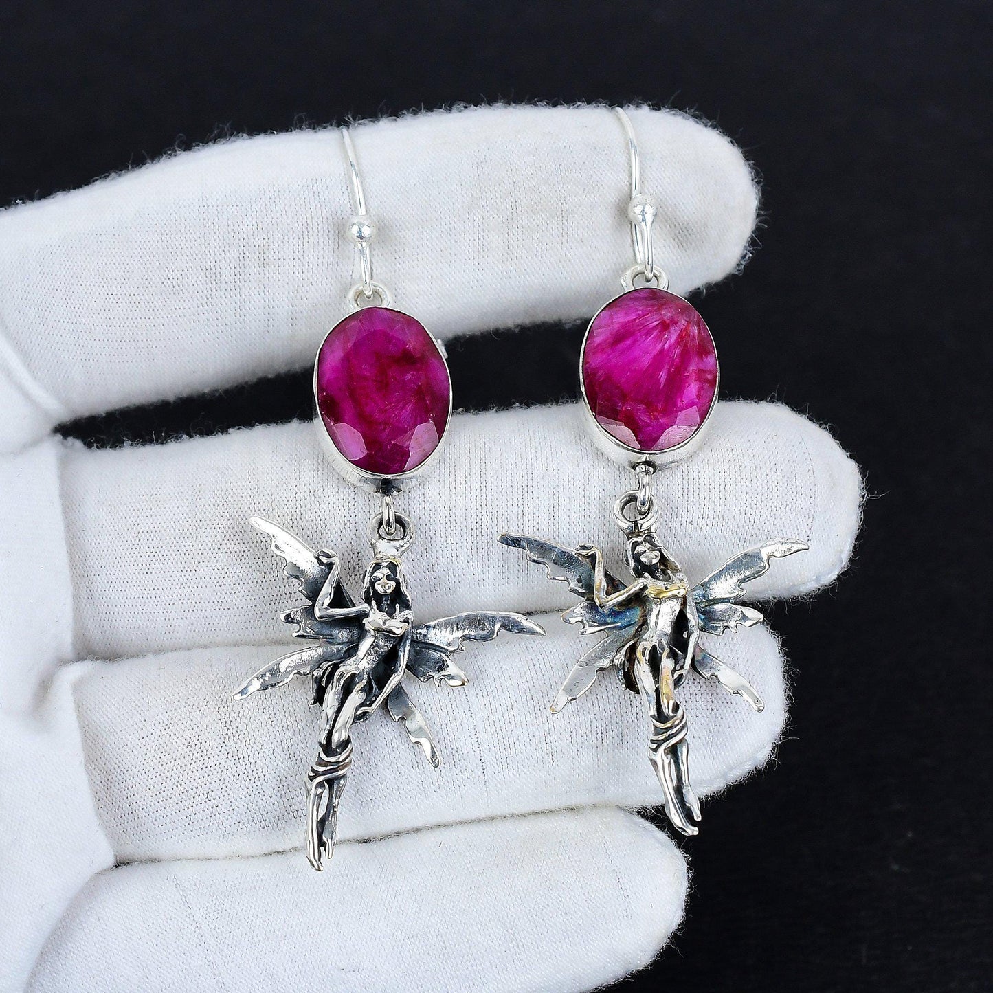 Red Ruby Gemstone Earrings
