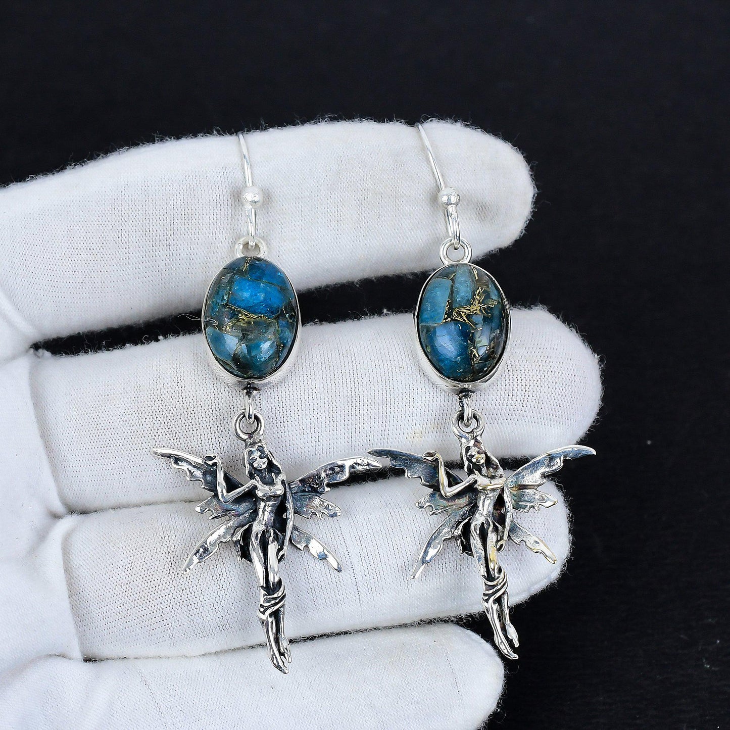 Blue Apatite Gemstone Earrings