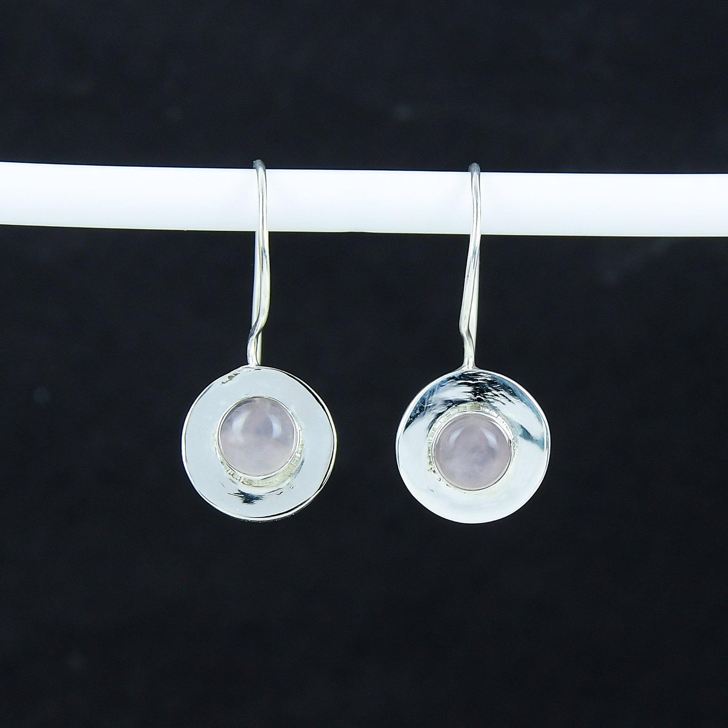 Pink Rose Quartz Gemstone Earrings