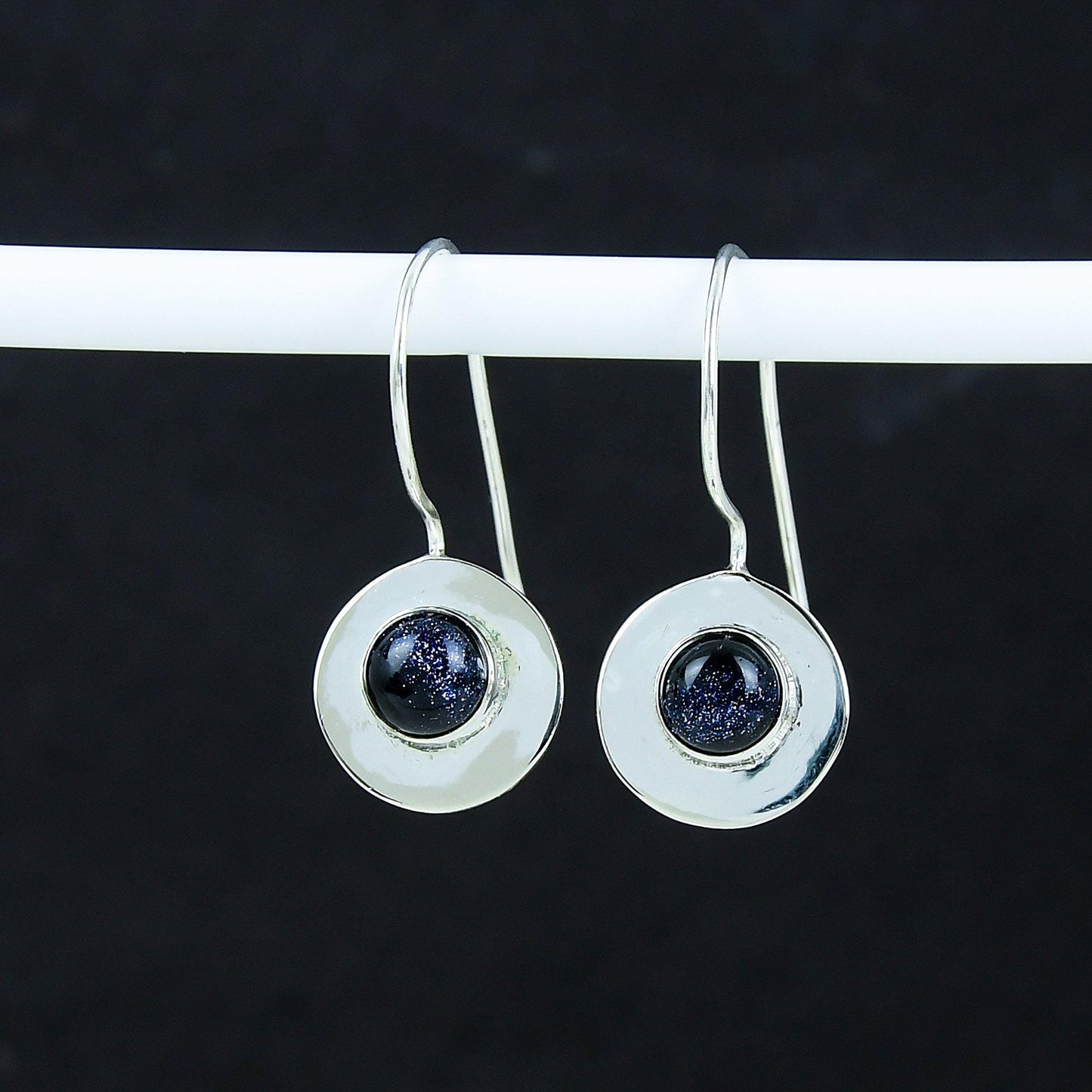 Blue Sunstone Gemstone Earrings