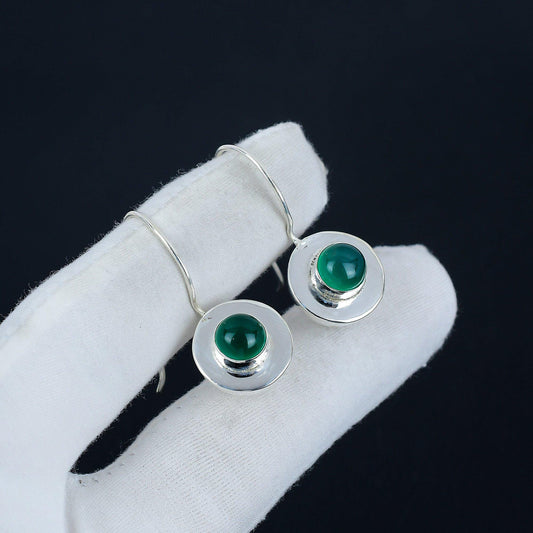 Green Onyx Gemstone Earrings