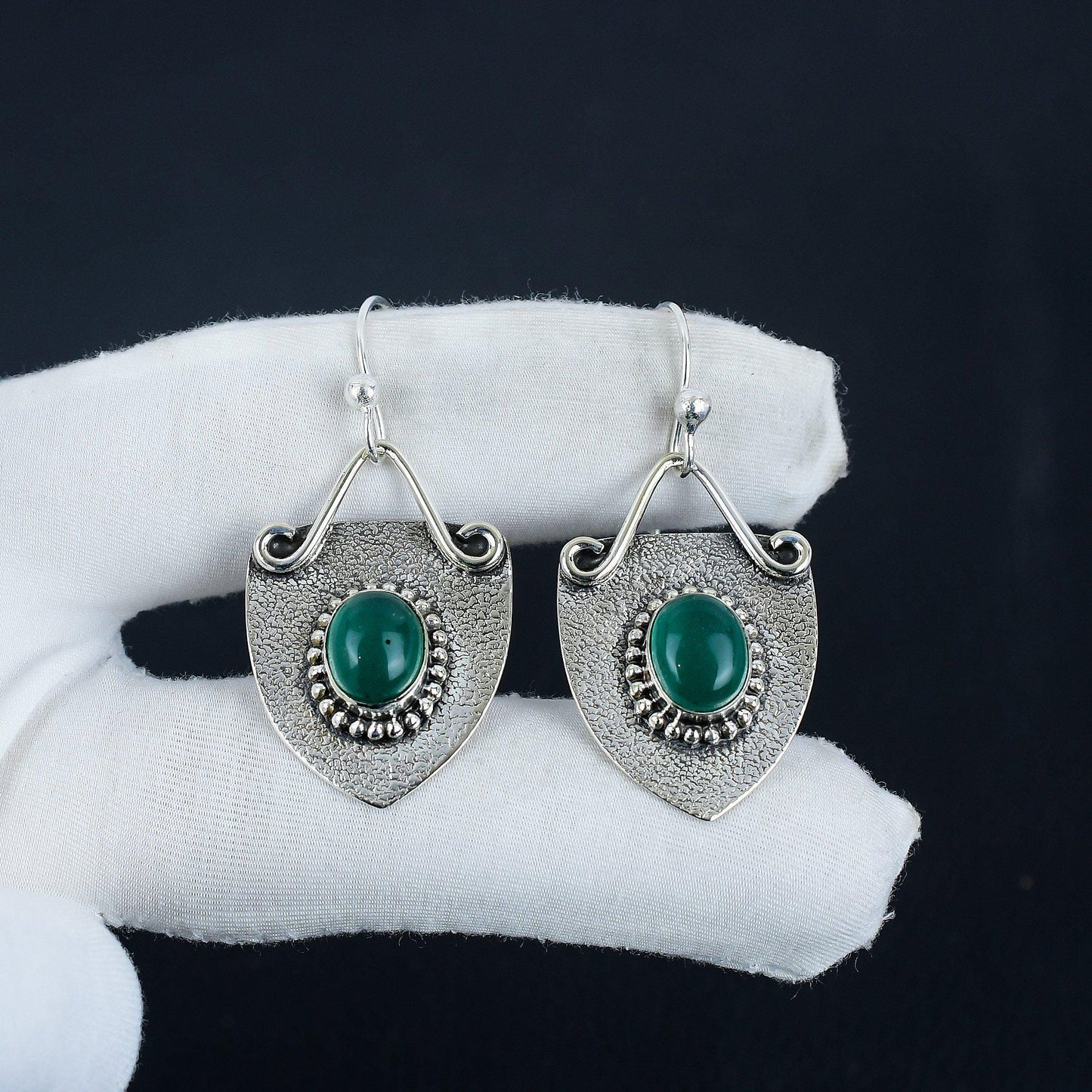 Green Onyx Gemstone Earrings