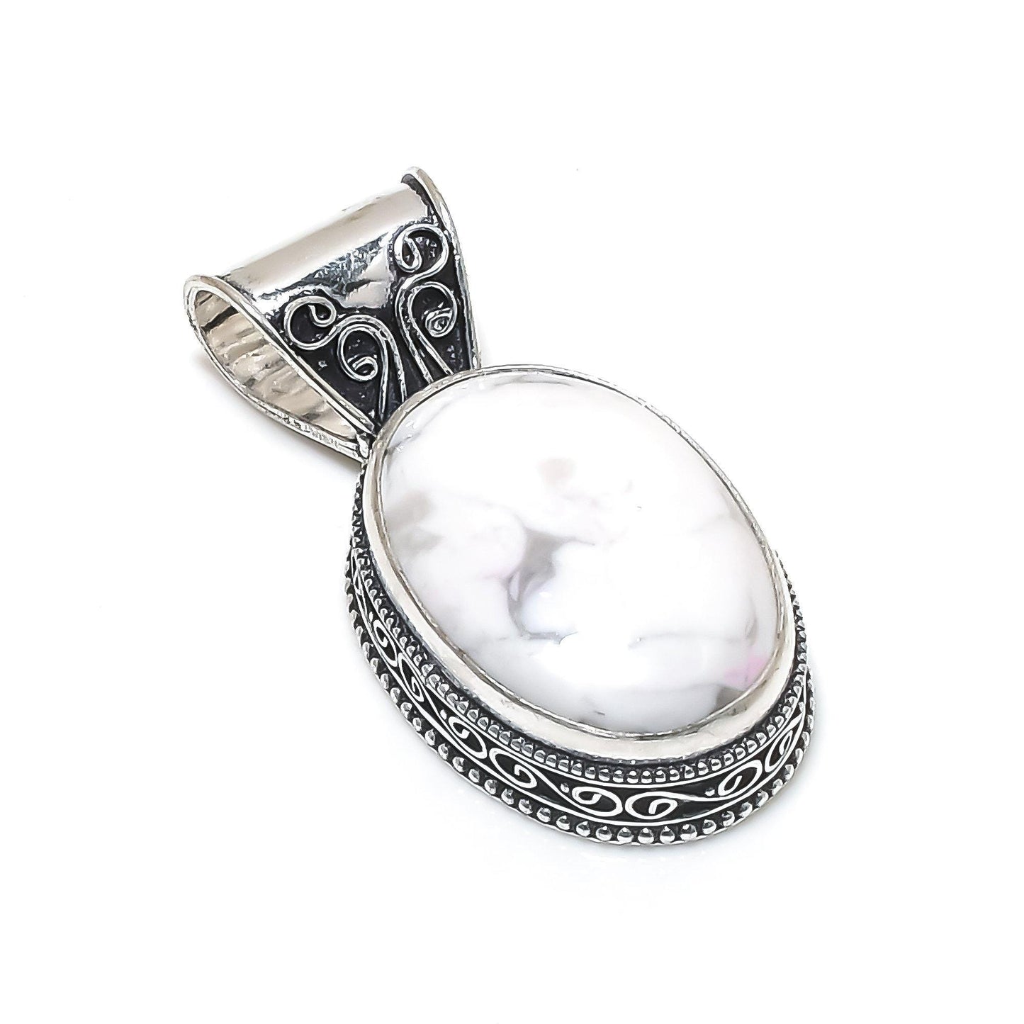 White Howlite Gemstone Pendant