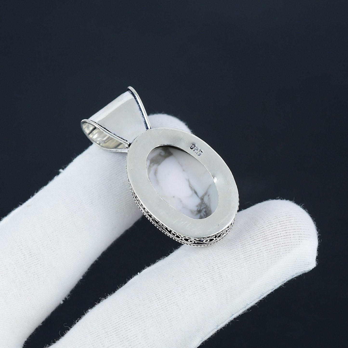 White Howlite Gemstone Pendant