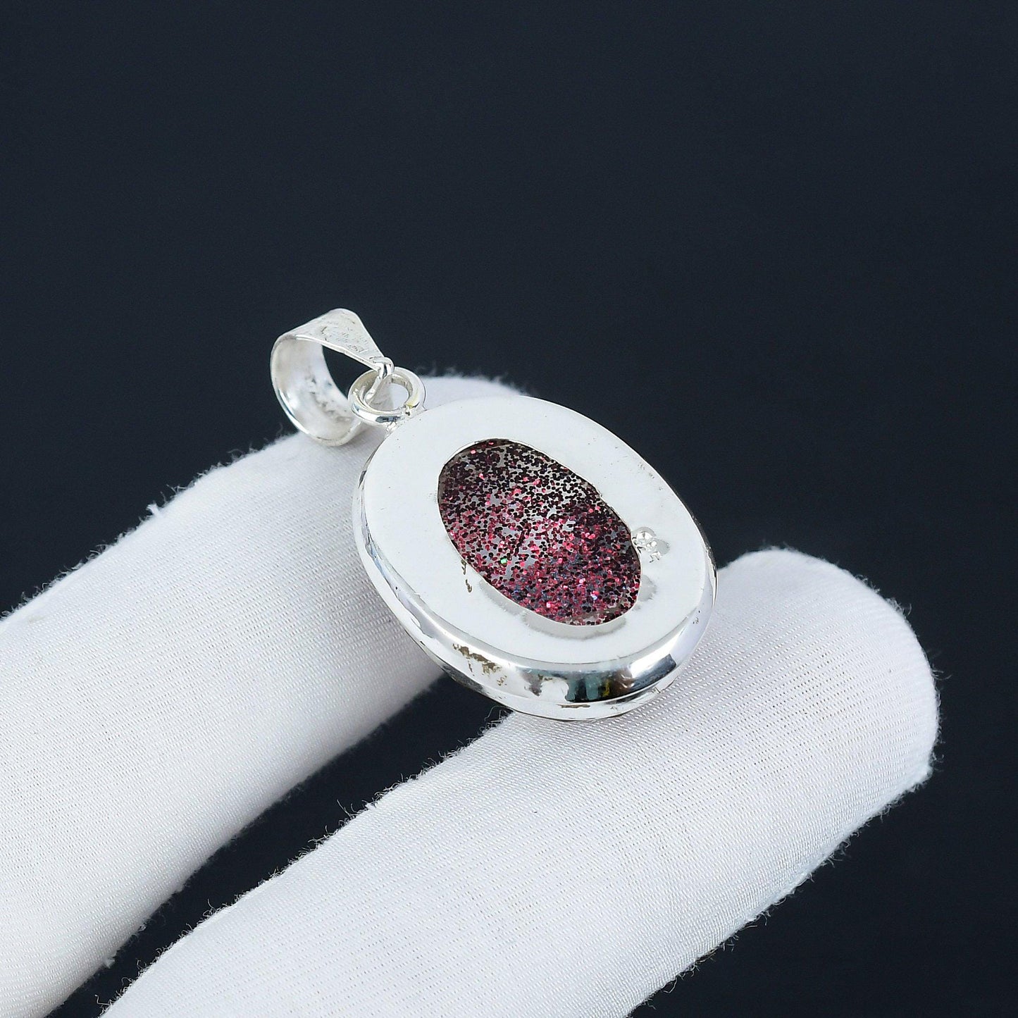 Red Australian Opal Silver Pendant