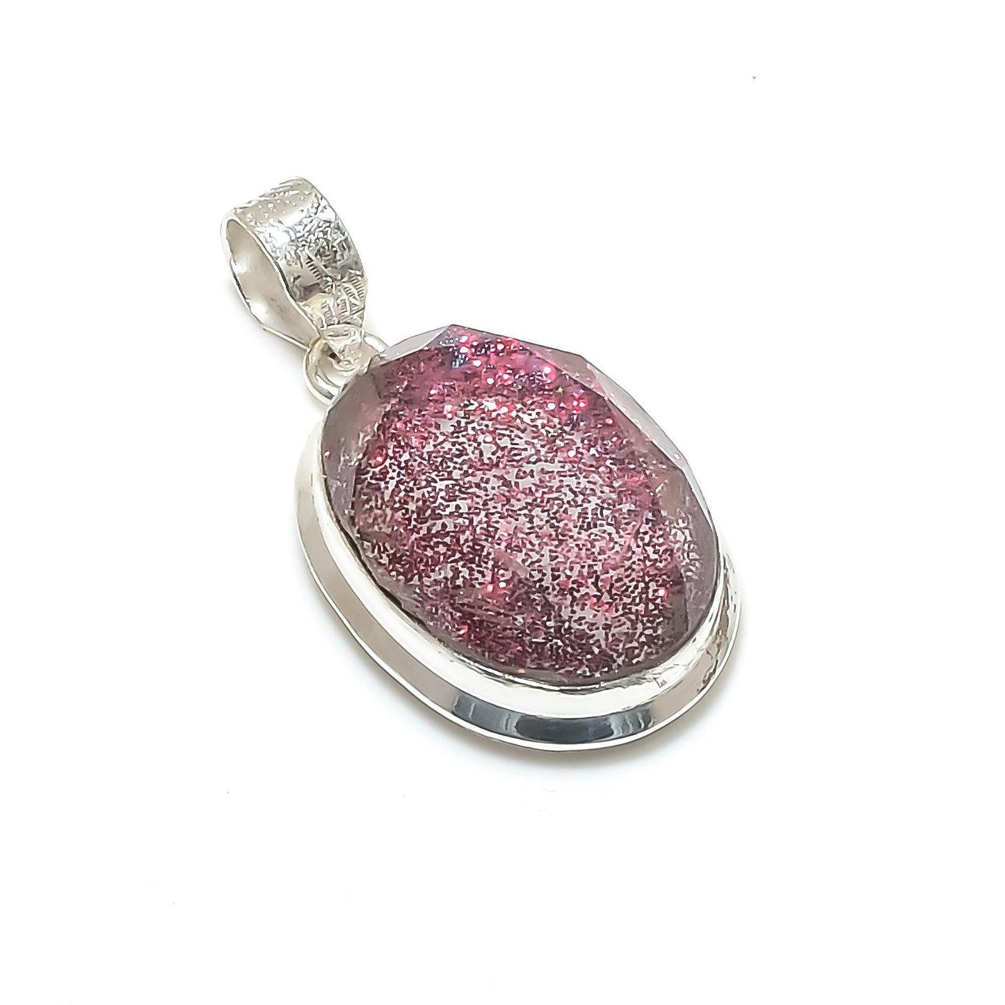 Red Australian Opal Silver Pendant