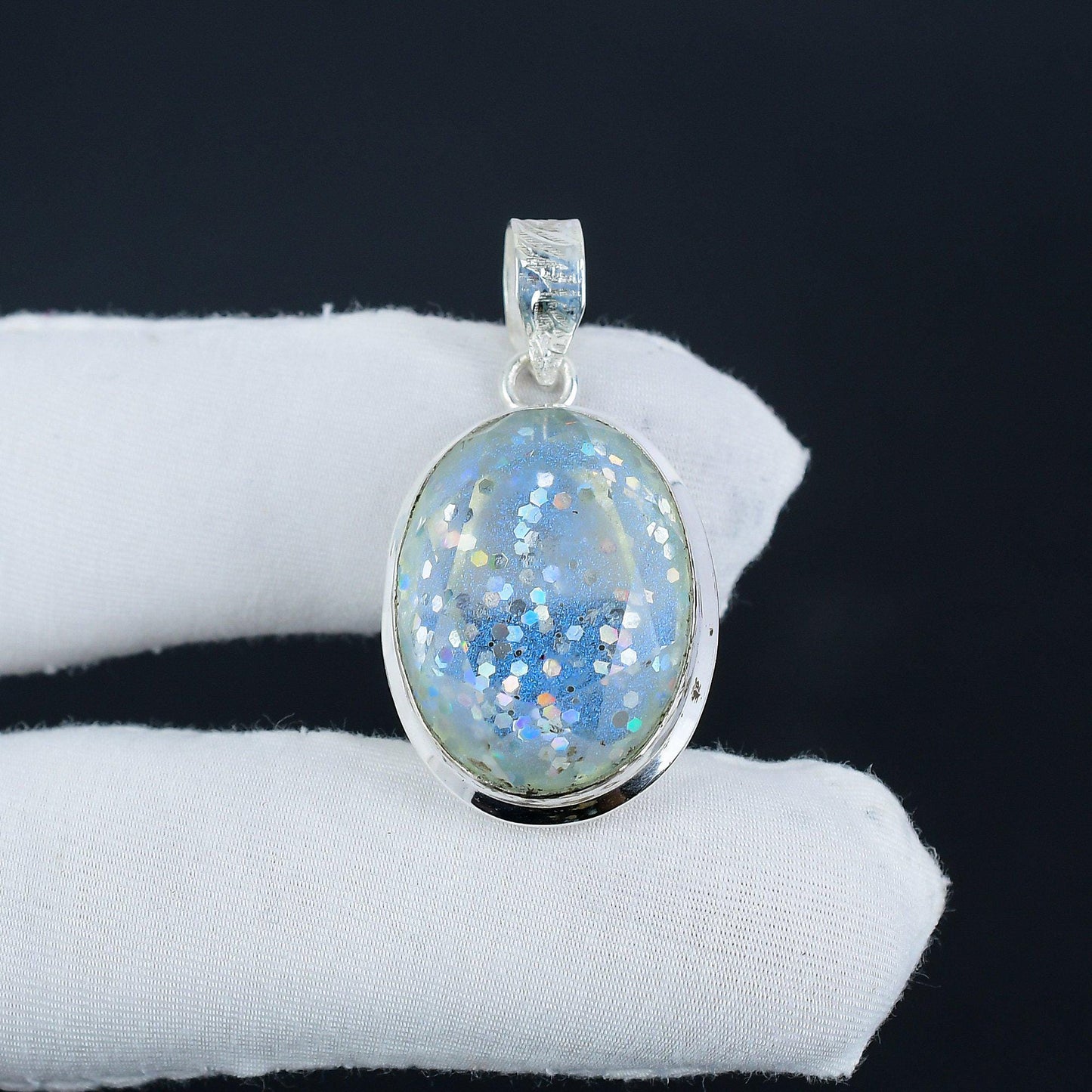 Blue Australian Opal Gemstone Pendant