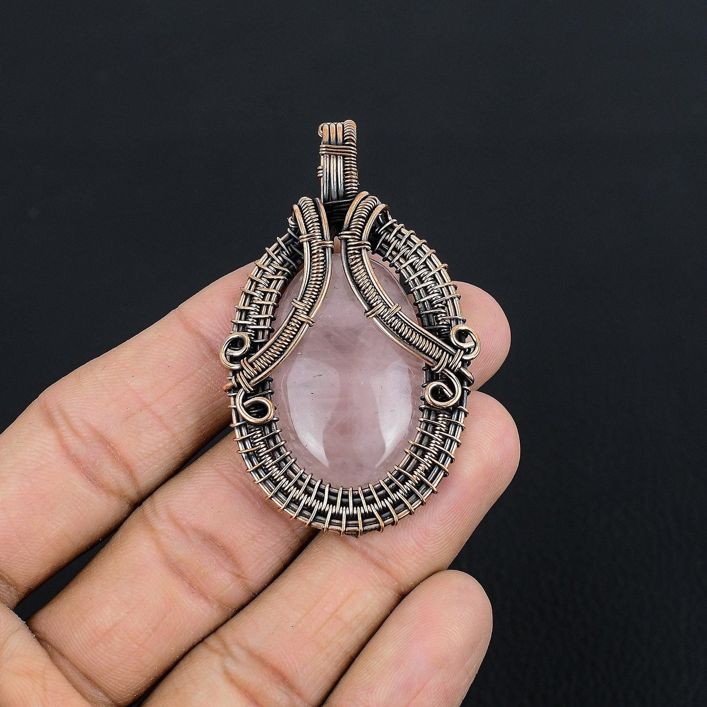 Pink Rose Quartz Gemstone Pendant