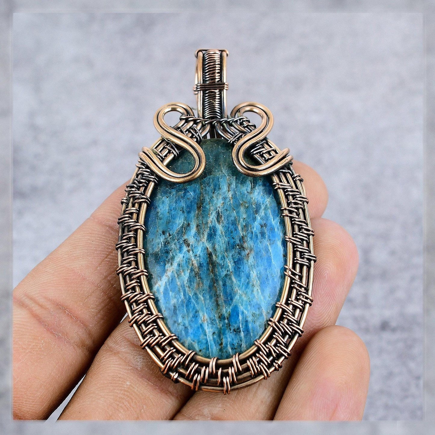 Neon Blue Apatite Gemstone Pendant