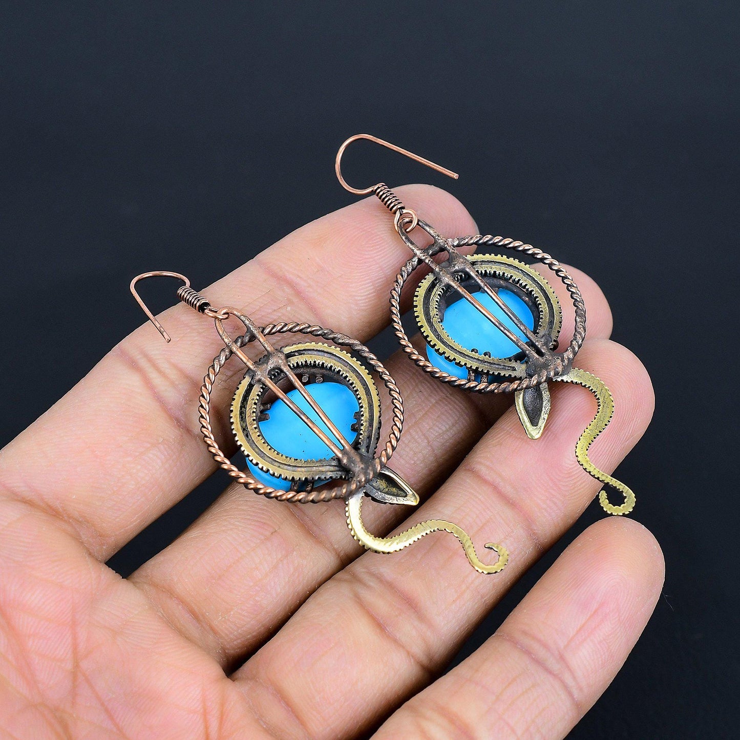 Turquoise Gemstone Dangle Earrings
