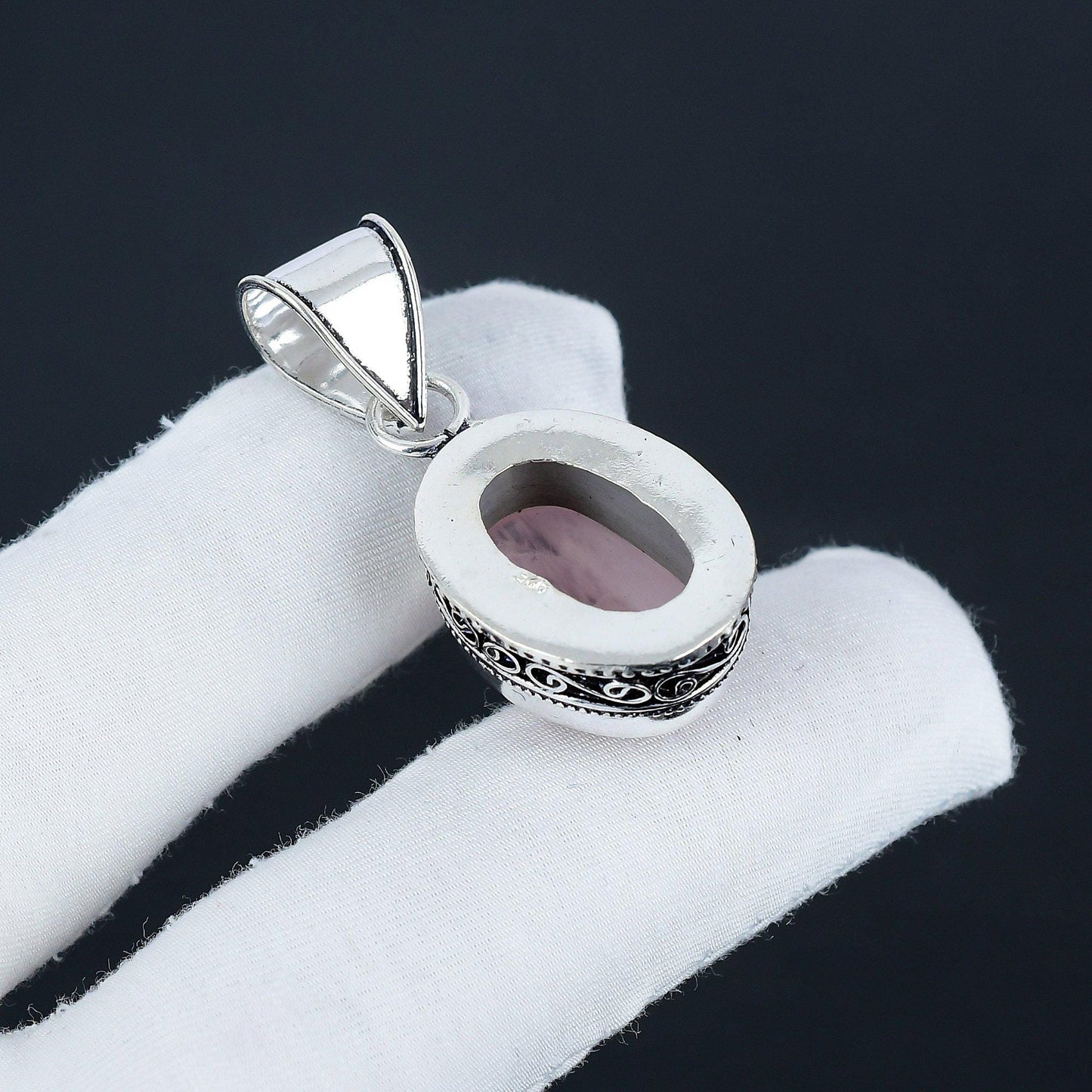 Pink Rose Quartz Gemstone Pendant