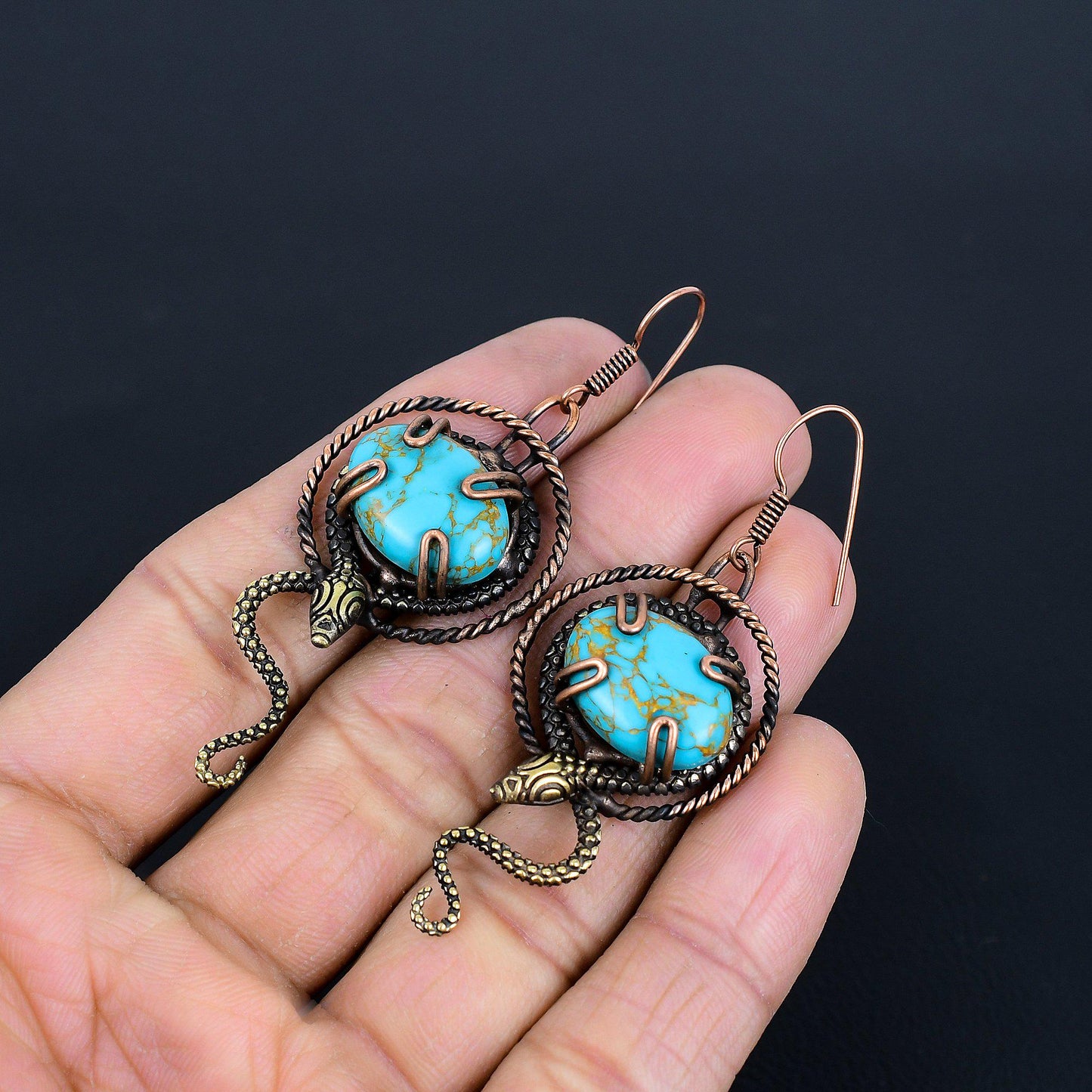 Turquoise Blue Gemstone Earrings