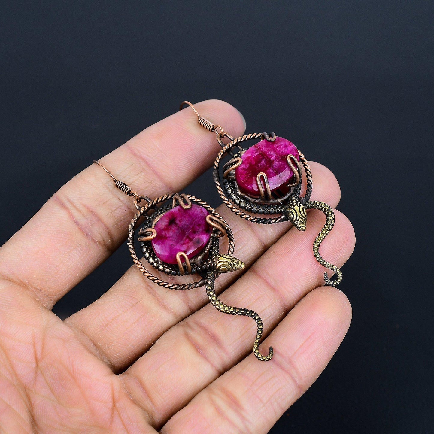 Red Ruby Gemstone Earrings