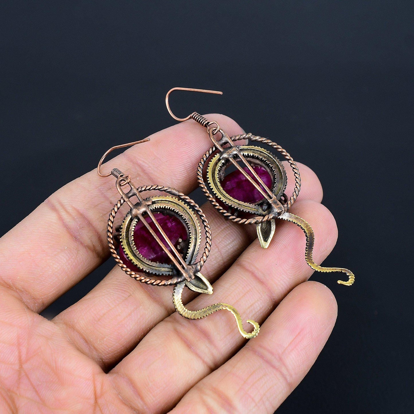 Red Ruby Gemstone Earrings