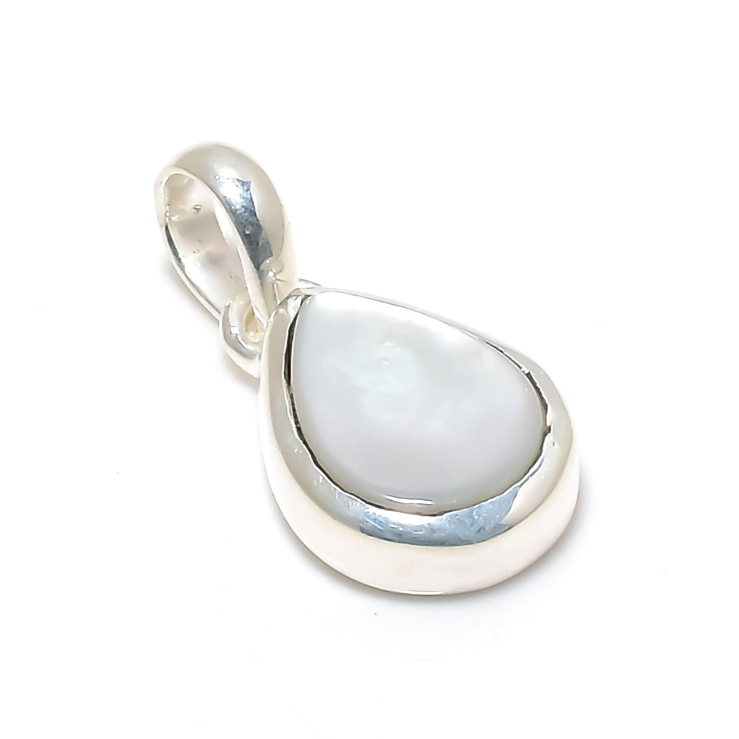 White Mother of Pearl Gemstone Pendant