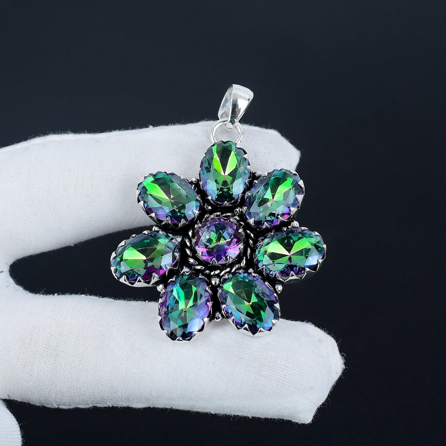 Rainbow Mystic Topaz Gemstone Pendant