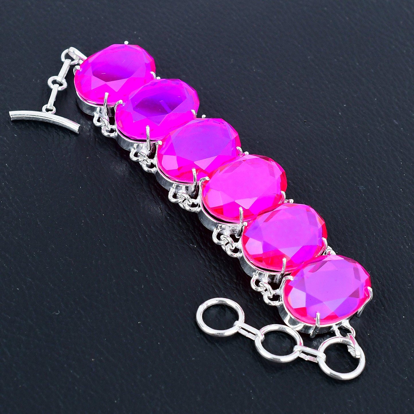 Pink Topaz Gemstone Bracelet