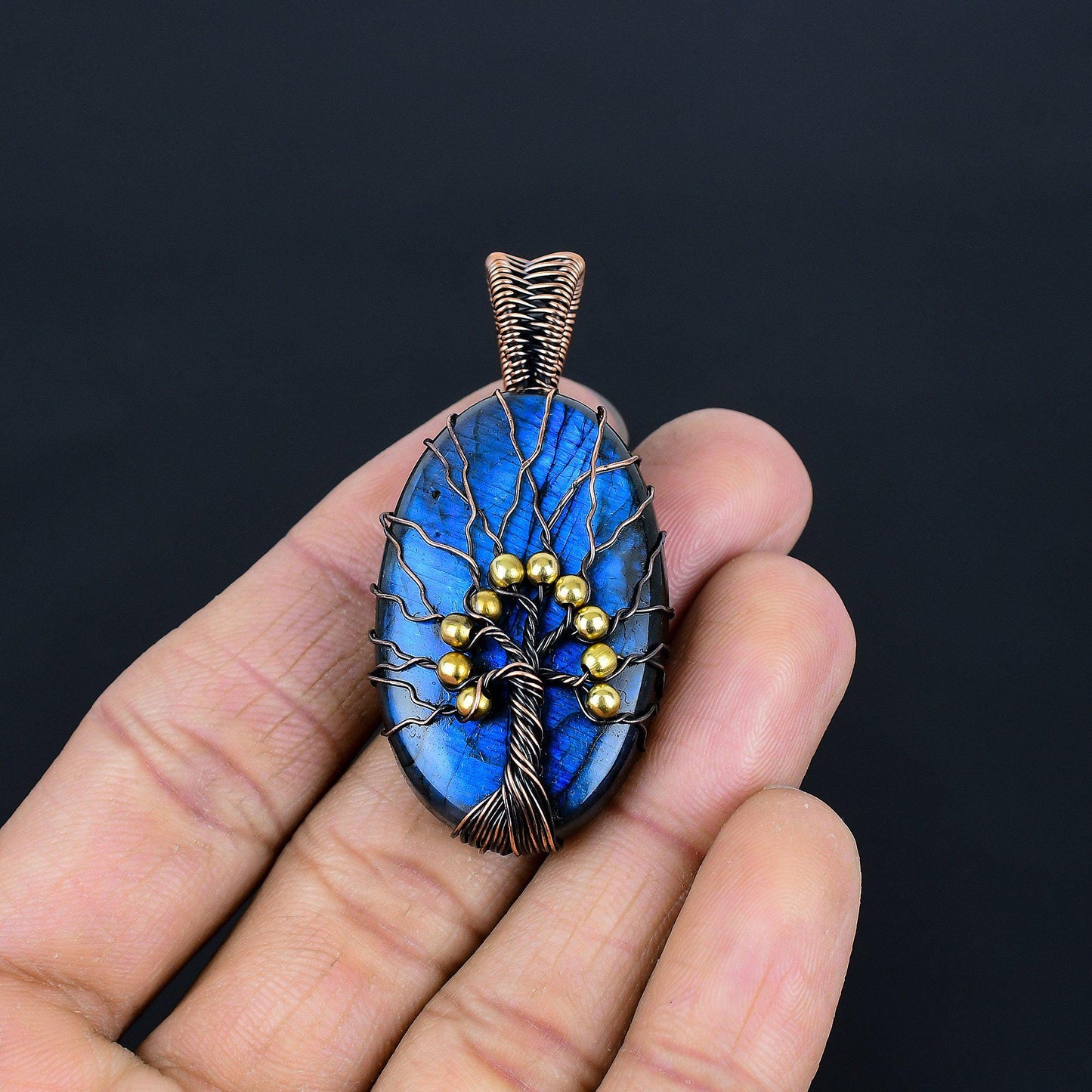 Blue Labradorite Gemstone Pendant