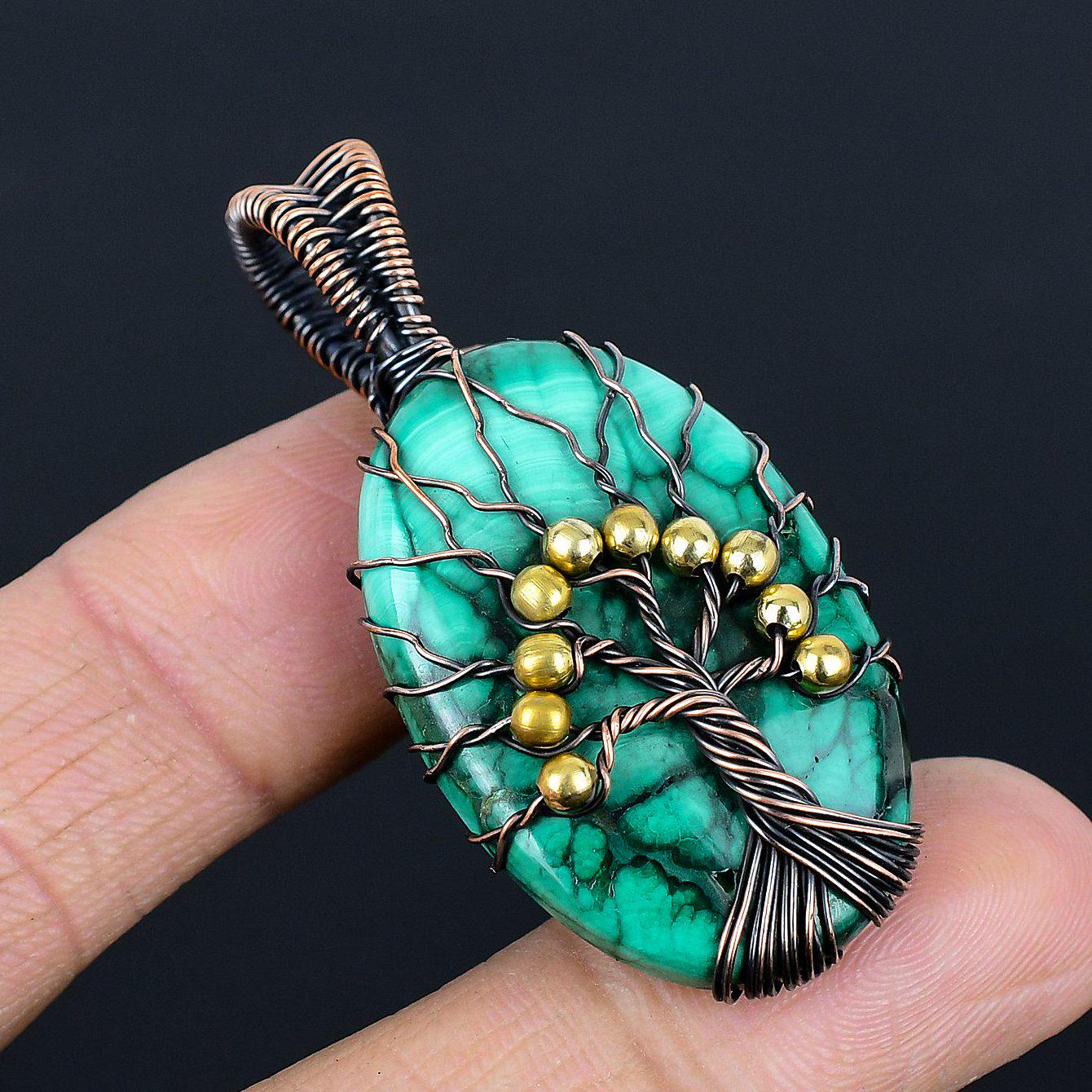 Green Malachite Gemstone Pendant