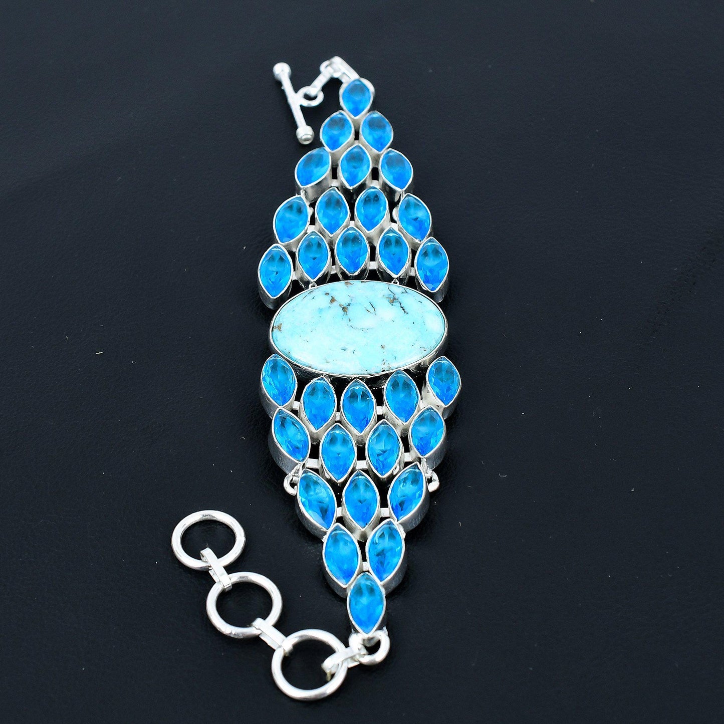 Blue Turquoise & Blue Topaz Bracelet