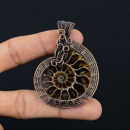 Brown Ammonite Gemstone Pendant
