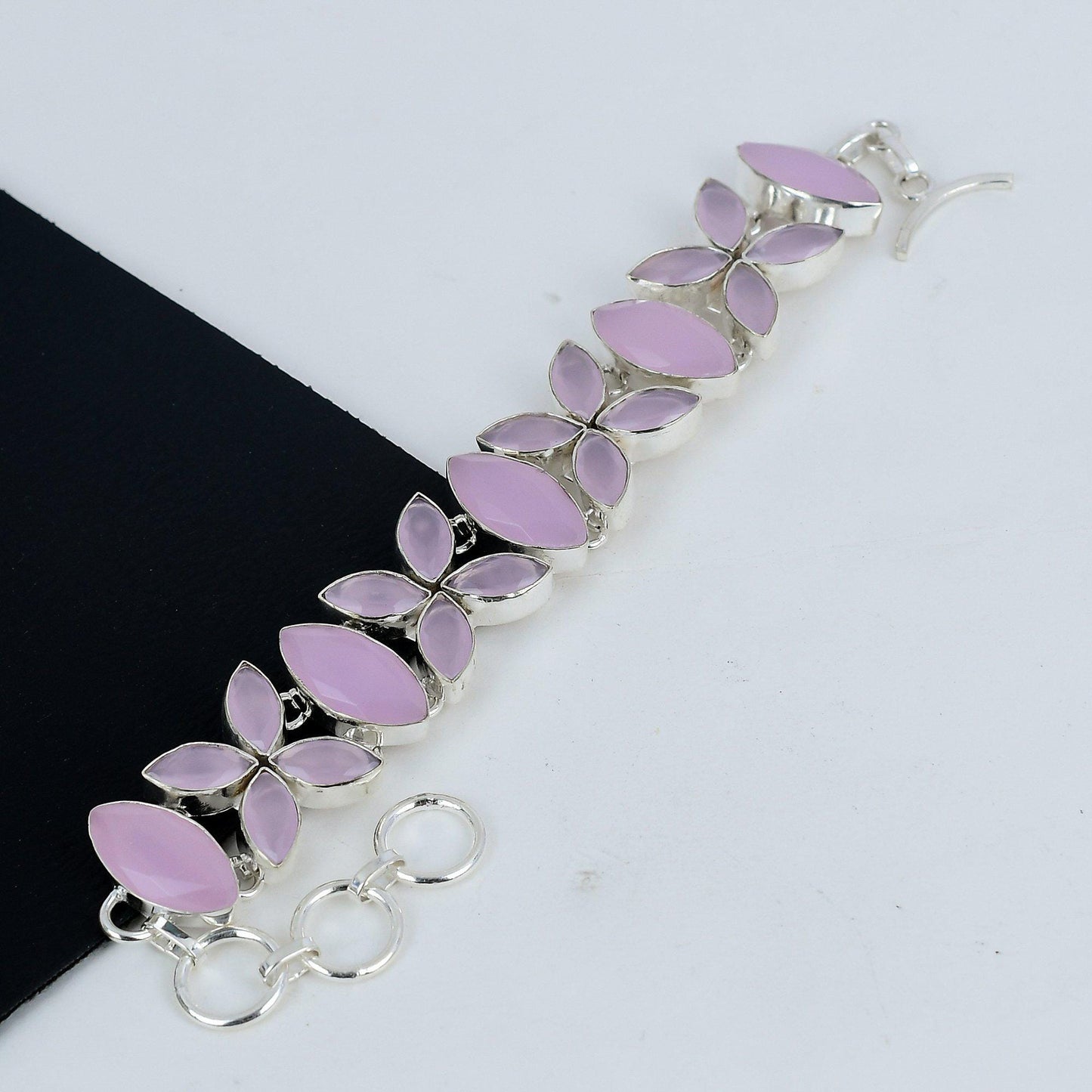 Pink Chalcedony Gemstone Bracelet